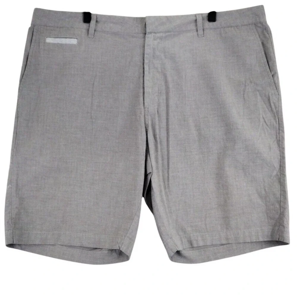 Linksoul Mens 40 Gray Flat Front Performance Shorts Cotton Spandex Golf Casual